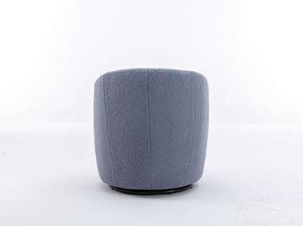 Teddy Fabric Swivel Accent Armchair Barrel Chair With Powder Coating Metal Ring