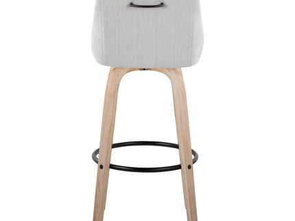 Hannah - Transitional Fixed Height Barstool With Swivel With Round Footrest (Set of 2)