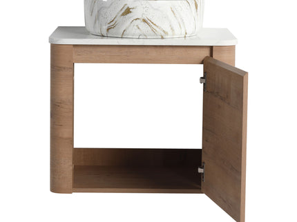 Wall Mounted Bathroom Vanity With Art Sink, 1 Soft Close Door