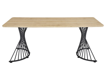 Galahan - Rectangular Dining Table With Twisted Pedestal Base - Oak