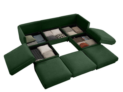 Contemporary Elegant Sofa With Storage And Ottoman