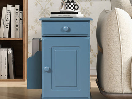 Vintage Flip Top Side Table With USB Ports