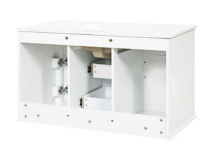 French Simple Style Wall Mounted Bathroom Cabinet With Sink