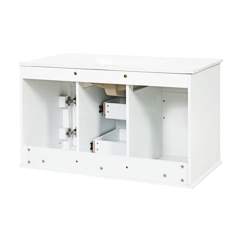 French Simple Style Wall Mounted Bathroom Cabinet With Sink