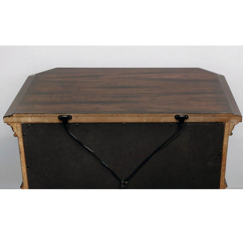 Nightstand With Carved Details, 2 Drawer - Espresso