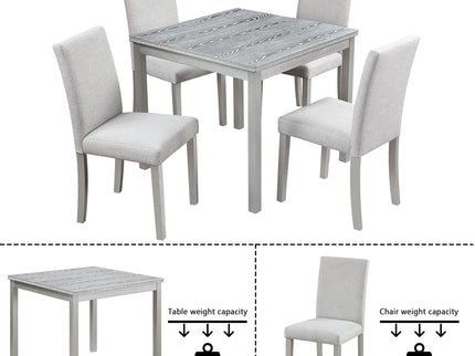 Dining Table Set With Crystal Decoration And Upholstered Chairs