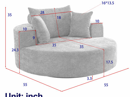 Swivel Chair With Rotating Base For Living Room
