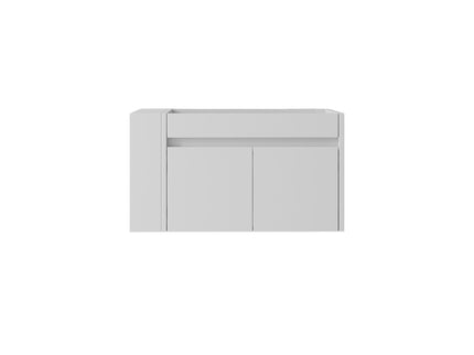 Floating Bathroom Vanity Cabinet, Soft Close Double Drawers, Open Side Storage, Wall Mounted, Cabinet Only