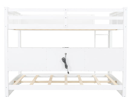 Bunk Bed With Storage Cabinets And USB Ports