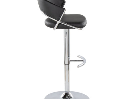 Jie - Contemporary Adjustable Barstool With Swivel & Rounded T Footrest (Set of 2)