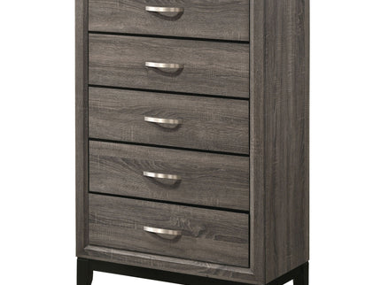 Gregory - 5 Drawer Chest - Smoke Gray