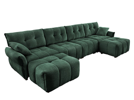 Sofa Set With Ottoman And Pillows, Textured, High Resilience Cushions