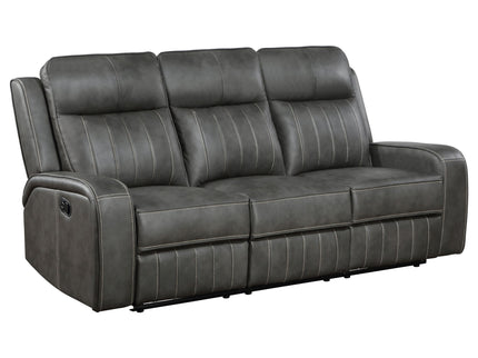 Forrest - Motion Reclining Sofa Comfort With Elegant Tufting And Wide Track Arms - Gray