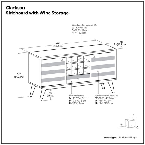 Clarkson - Sideboard With Storage - Brown