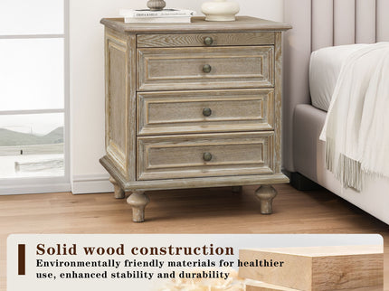 Farmhouse Nightstand With 4 Drawers