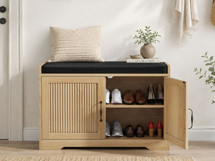 Entryway Shoe Bench With Double Doors