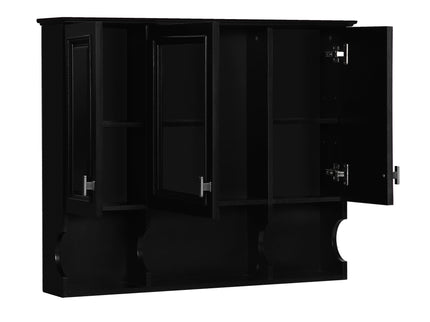 Wall Mounted Bathroom Medicine Wall Cabinet With Mirror & Open Shelves