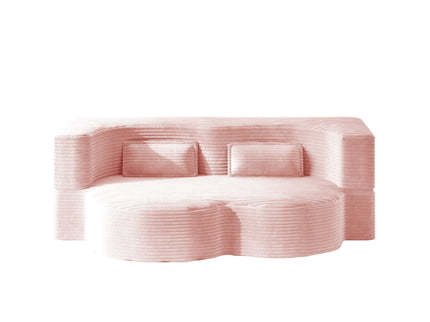 Modern Floor Sofa With 2 Pillows, Convertible Twin Size Folding Mattress For Living Room