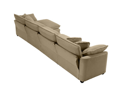 Oversized Modular Cushion Sofa With Ottoman, Low Back, Deep Seating Sofa Set