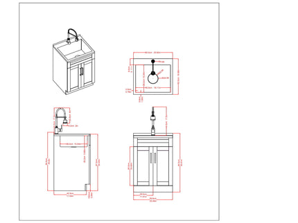 Hennessy - Deluxe Laundry Cabinet With Faucet And Stainless Steel Sink