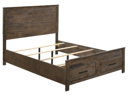 Queen Storage Bed With Platform Design And Drawer Storage - Brown