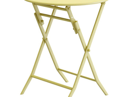 3 Piece Patio Bistro Set Of Foldable Round Table And Chairs