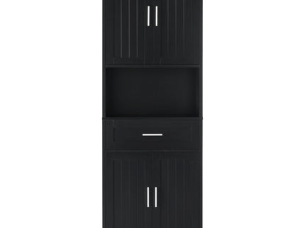 Freestanding Tall Bathroom Cabinet With Soft Close Doors And Adjustable Shelves