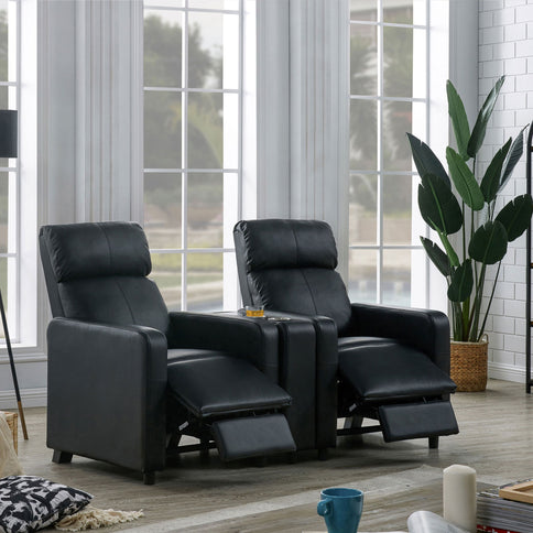 Push Back Recliner - Black
