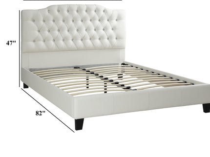 Modern Bed Frame With Tufted Upholstered Headboard