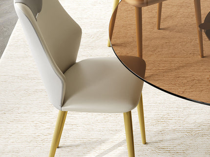 Modern Round Dining Table Set With Glass Top And Steel Legs