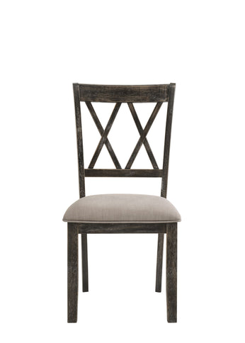 Claudia II - Weathered Side Chair (Set of 2) - Beige / Gray