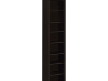 Rectangular Bookcase Tall Slim Storage With 9 Shelves - Brown