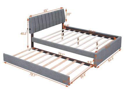 Upholstered Platform Bed With Trundle