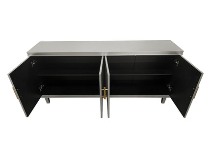 4 Door Cabinet With Adjustable Shelves, Large Storage For Living Room - Champagne