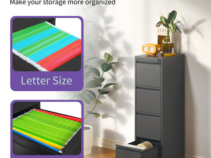 Steel Drawer Vertical File Cabinet With Lock For A4 Legal / Letter Size