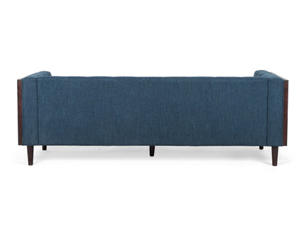 Contemporary Mid-Century Charm 3 Seater Sofa With Button Tufted Waffle Stitching