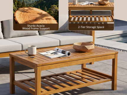 Patio Set Outdoor With Coffee Table And Cushions