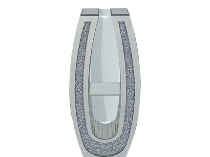 U - Shaped Floor Vase With Shattered Diamond Mirror Surface