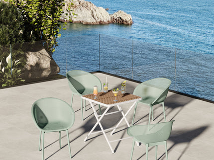 2 Pack Lounge Chair Set & Folding Square Table
