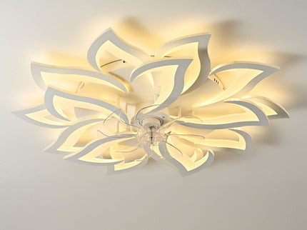 Ceiling Fan With Remote Control And Lights, 6 Speeds, 3 Color Temperatures, Low Profile Flush Mount