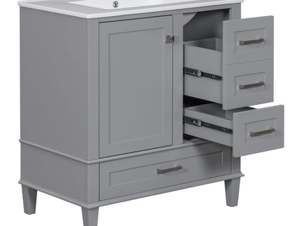 Bathroom Vanity, Modern Bathroom Cabinet With Sink Combo Set, Bathroom Storage Cabinet With A Soft Closing Door And 3 Drawers, Solid Wood Frame