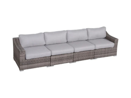 Contemporary Outdoor Rattan Wicker Sectional Seating Group With Cushions