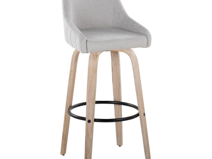 Hannah - Transitional Fixed Height Barstool With Swivel With Round Footrest (Set of 2)