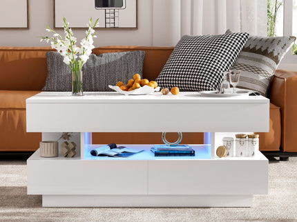 Multi Functional Lift Top Coffee Table With 2 Drawers