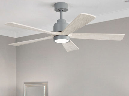 52" Ceiling Fan With Dimmable LED Light And 6 Speed Remote Control - Cement Gray