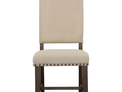 Upholstered Side Chair With Nailhead Accents (Set of 2) - Beige