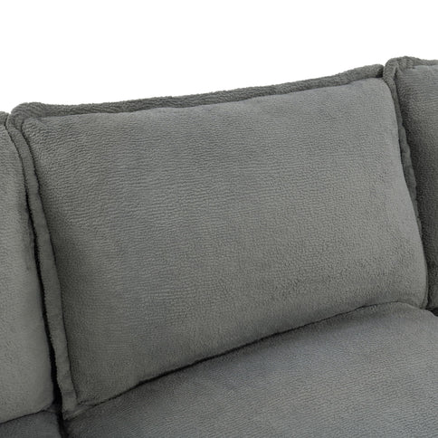 Modern Sofa Set With Double Layer Cushion And Side Storage Pockets