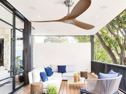 Outdoor Ceiling Fan No Light With 3 Blades Smart App Control - Brushed Nickel