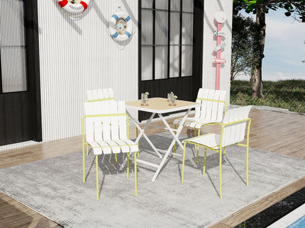 4 Piece Set Of Modern Color Block Designed Single Chairs