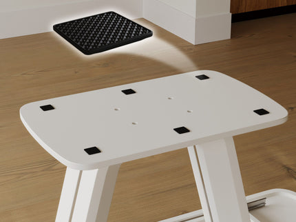 Modern Industrial Style Expandable Dining Table With U Shaped Legs - Antique Gray White